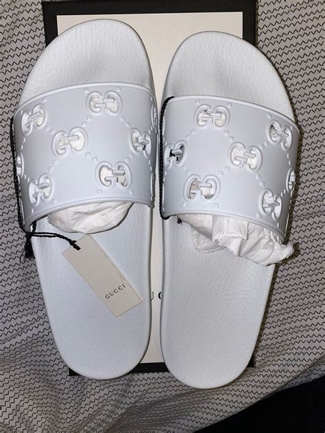 original gucci slides white|gucci slides clearance.